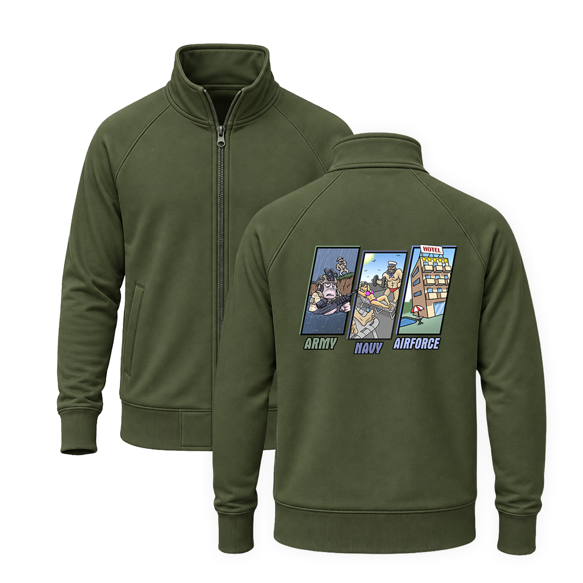 Army Vs Navy Vs Airforce Zip-up Jackets