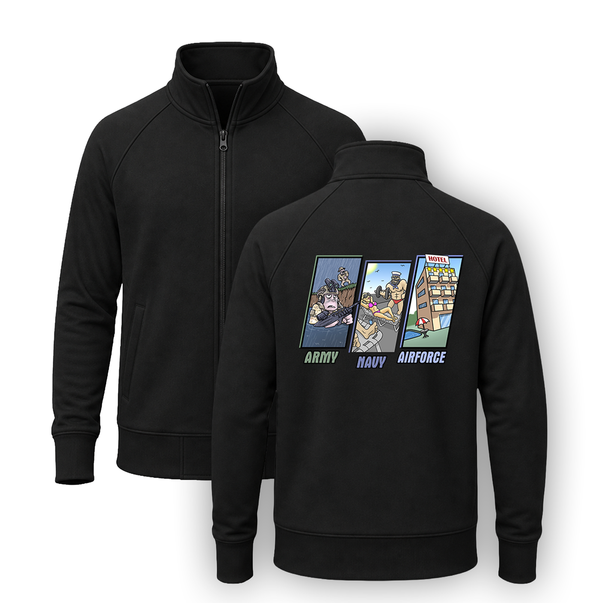 Army Vs Navy Vs Airforce Zip-up Jackets