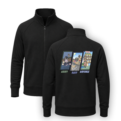 Army Vs Navy Vs Airforce Zip-up Jackets