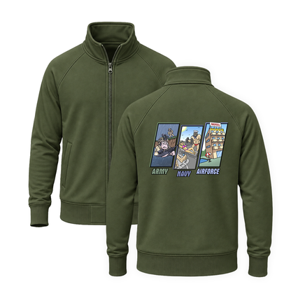 Army Vs Navy Vs Airforce Zip-up Jackets