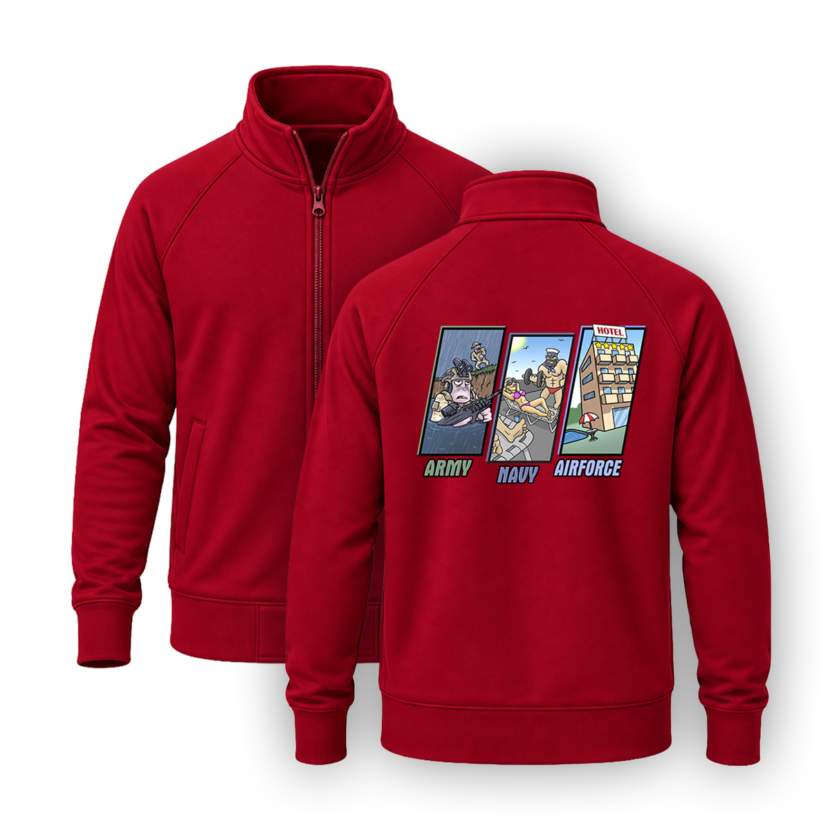 Army Vs Navy Vs Airforce Zip-up Jackets