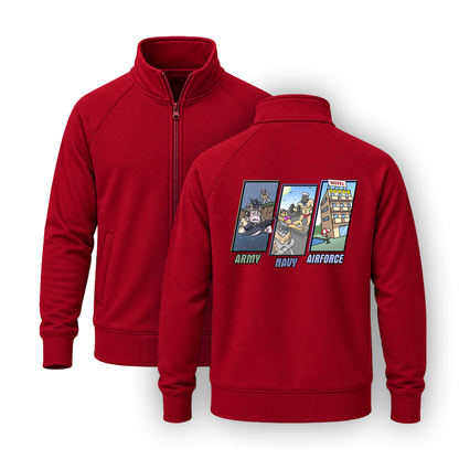 Army Vs Navy Vs Airforce Zip-up Jackets