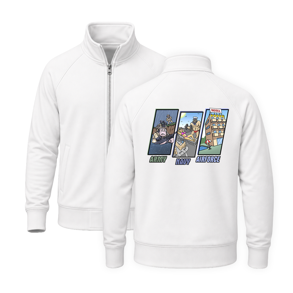 Army Vs Navy Vs Airforce Zip-up Jackets