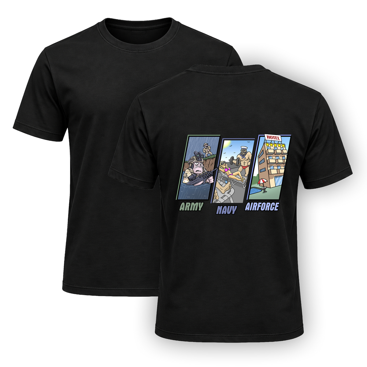 Army Vs Navy Vs Airforce T-Shirt (Unisex)