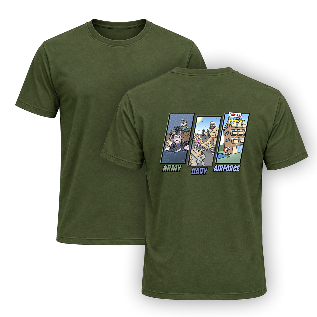 Army Vs Navy Vs Airforce T-Shirt (Unisex)